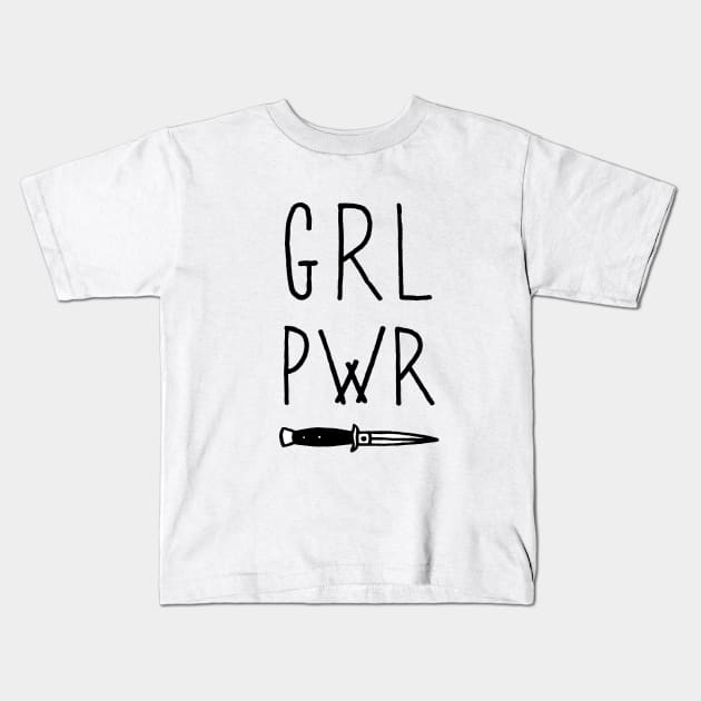 GRL PWR! Kids T-Shirt by LadyMorgan